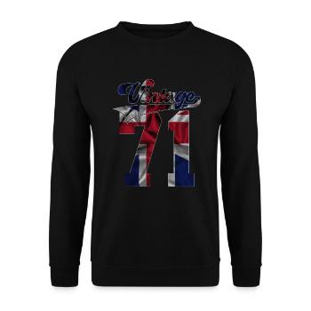 55E ANNIVERSAIRE UK MILLÉSIME 1971 - Sweat-shirt Unisexe - noir - Devant - Alina (178cm) & Michal (187cm)
