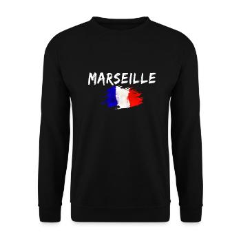 Marseille France Flag City of Marseille - Unisex Sweatshirt - black - Front - Alina (178cm) & Michal (187cm)