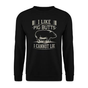 Grill BBQ kann nicht lügen BBQ Liebhaber - Unisex Pullover - Schwarz - Vorne - Alina (178cm) & Michal (187cm)