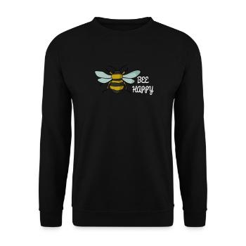Bee Happy Biene Insekt Imker Binchen Honig Flügel - Unisex Pullover - Schwarz - Vorne - Alina (178cm) & Michal (187cm)