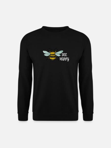 Bee Happy Biene Insekt Imker Binchen Honig Flügel - Unisex Pullover - Schwarz