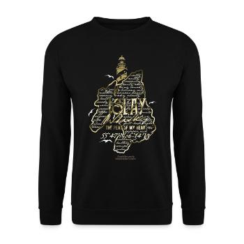Whisky From Islay Peat Of My Heart - Unisex Pullover - Schwarz - Vorne - Alina (178cm) & Michal (187cm)