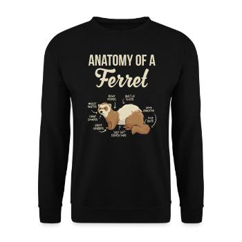 Frettchen Anatomie Lustige Tierliebhaber Pelzige Wildtiere - Unisex Pullover - Schwarz - Vorne - Alina (178cm) & Michal (187cm)