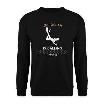 La mer appelle je vais apnée - Sweat-shirt Unisexe - noir - Devant - Alina (178cm) & Michal (187cm)