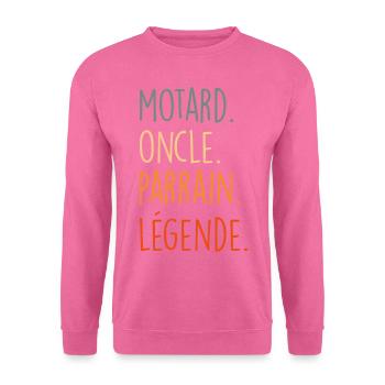 Motard oncle parrain légende - Sweat-shirt Unisexe - rose - Devant