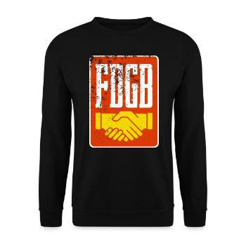 FDGB - DDR - Confédération des syndicats allemands - Sweat-shirt Unisexe - noir - Devant - Alina (178cm) & Michal (187cm)