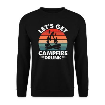 Let’s Campfire Drunk Beer Lover Campeur alcoolisé - Sweat-shirt Unisexe - noir - Devant - Alina (178cm) & Michal (187cm)