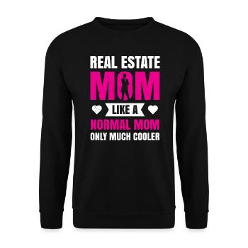 Lustige Immobilien Mama Cool Mama Makler Immobilien - Unisex Pullover - Schwarz - Vorne - Alina (178cm) & Michal (187cm)