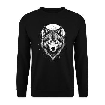 Wolf Forest Wilderness Wild Animals - Unisex Sweatshirt - black - Front - Alina (178cm) & Michal (187cm)