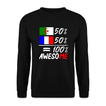 Moitié Français moitié Algérien - Unisex Pullover - Schwarz - Vorne - Alina (178cm) & Michal (187cm)