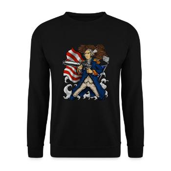 Patriotic Father Of Merica | Independence Day - Unisex Sweatshirt - black - Front - Alina (178cm) & Michal (187cm)