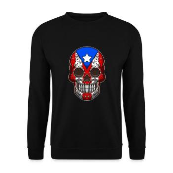Puerto Rico Sugar Skull - Dia De Los Muertos - Sweat-shirt Unisexe - noir - Devant - Alina (178cm) & Michal (187cm)