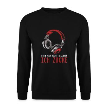 Kann mich nicht infizieren - Ich zocke - Unisex Sweatshirt - black - Front - Alina (178cm) & Michal (187cm)