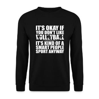 Volleyball Volleyballspieler Smart Spruch Trainer - Unisex Pullover - Schwarz - Vorne - Alina (178cm) & Michal (187cm)
