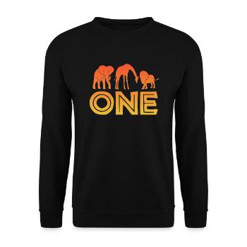 1. Geburtstag Wilde Tiere Afrika 1 Jahr alt - Unisex Pullover - Schwarz - Vorne - Alina (178cm) & Michal (187cm)
