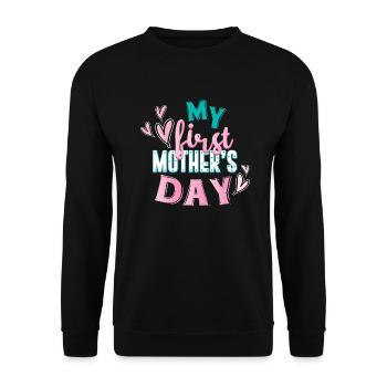 Mon premier cadeau de fête des mères pour la fête des mères - Sweat-shirt Unisexe - noir - Devant - Alina (178cm) & Michal (187cm)