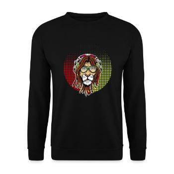 Rastafarian lion - Unisex Sweatshirt - black - Front - Alina (178cm) & Michal (187cm)