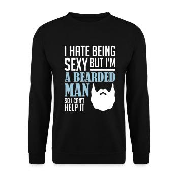 Un homme Barbu - bart - Sweat-shirt Unisexe - noir - Devant - Alina (178cm) & Michal (187cm)