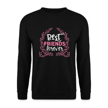 BFF Best friends forever - Unisex Pullover - Schwarz - Vorne - Alina (178cm) & Michal (187cm)