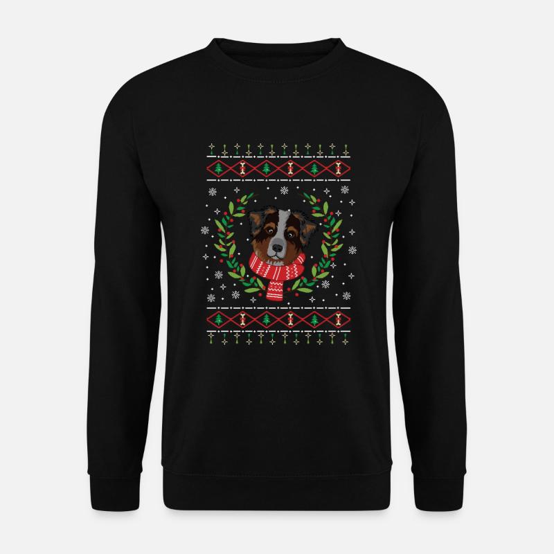 Australian Shepherd hässlicher Weihnachtspullover - Unisex Pullover - Schwarz