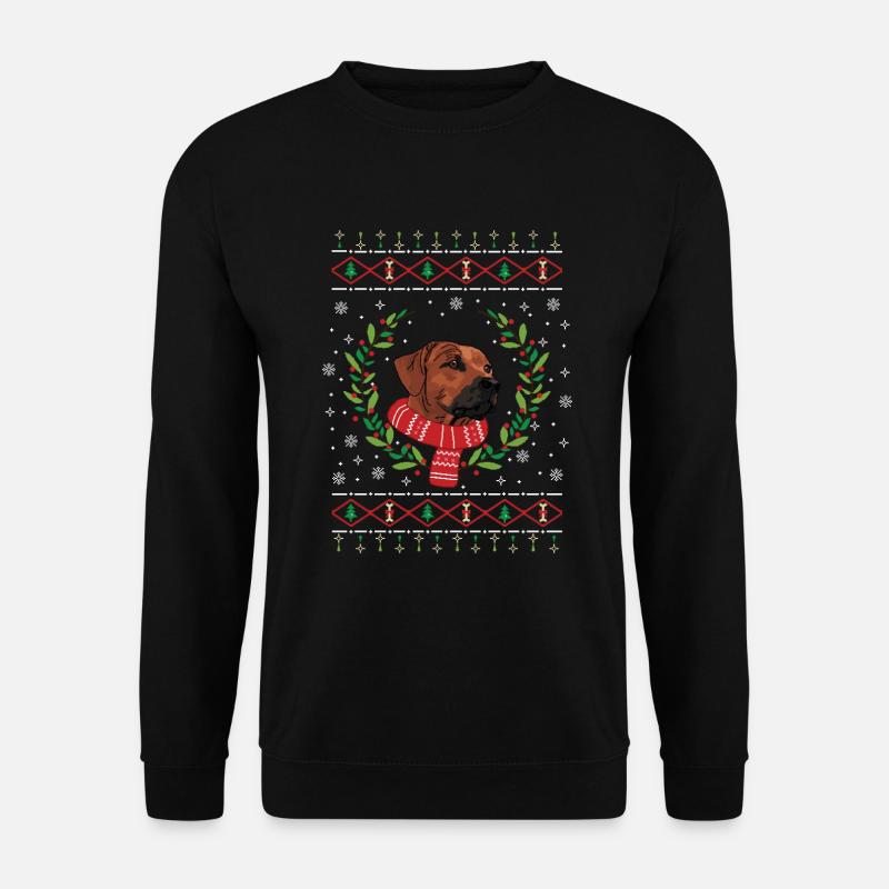 Rhodesian Ridgeback ugly Christmas sweater - Unisex Sweatshirt - black