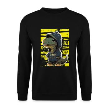 Sweat à capuche Cool T Rex - Sweat-shirt Unisexe - noir - Devant - Alina (178cm) & Michal (187cm)