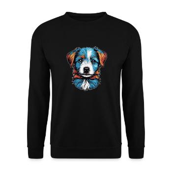 Portrait d'un petit chien bleu - Sweat-shirt Unisexe - noir - Devant - Alina (178cm) & Michal (187cm)