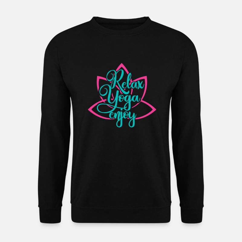 Relax Yoga Enjoy - Relax Yoga Genießen - Unisex Pullover - Schwarz