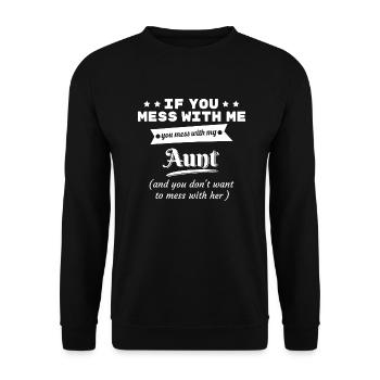 Bébé créer tante marraine cadeau de naissance - Sweat-shirt Unisexe - noir - Devant - Alina (178cm) & Michal (187cm)