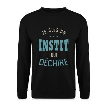 I AM AN INSTIT THAT TORCHES gift - Unisex Sweatshirt - black - Front - Alina (178cm) & Michal (187cm)
