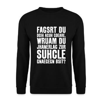 SCHULE ABSCHLUSS ABI REALSCHULE GYMNASIUM - Unisex Pullover - Schwarz - Vorne - Alina (178cm) & Michal (187cm)