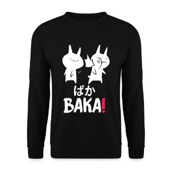 Baka Japanischer Anime-Liebhaber Manga-Leser Otaku - Unisex Pullover - Schwarz - Vorne - Alina (178cm) & Michal (187cm)