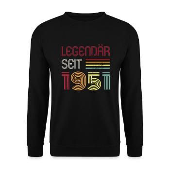 Legendär Seit 1951 Jahr Retro 51er Jahrgang - Unisex Pullover - Schwarz - Vorne - Alina (178cm) & Michal (187cm)