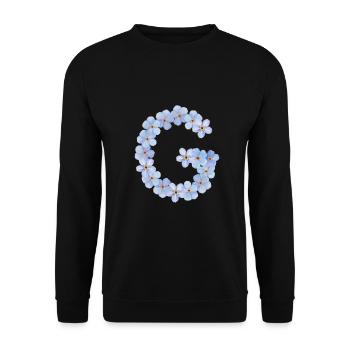 Buchstabe G - Unisex Pullover - Schwarz - Vorne - Alina (178cm) & Michal (187cm)