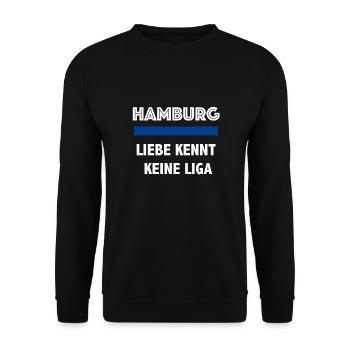 Hamburg - Liebe kennt keine Liga - Unisex Pullover - Schwarz - Vorne - Alina (178cm) & Michal (187cm)