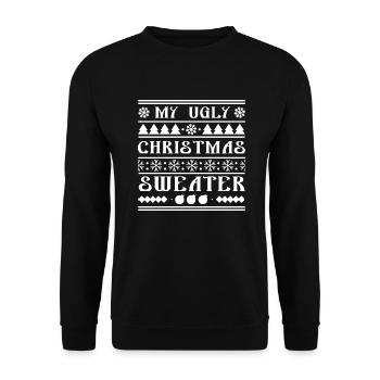 Mon vilain pull de Noël - Sweat-shirt Unisexe - noir - Devant - Alina (178cm) & Michal (187cm)