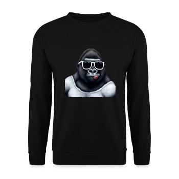 Grand gorille drôle avec des lunettes de soleil cool - Sweat-shirt Unisexe - noir - Devant - Alina (178cm) & Michal (187cm)