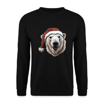 Chapeau de Noël Polar Bear Head Cadeau de Noël - Sweat-shirt Unisexe - noir - Devant - Alina (178cm) & Michal (187cm)