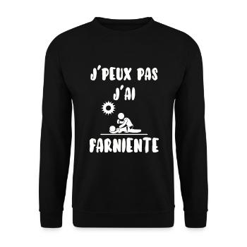 J’peux pas j’ai farniente - Sweat-shirt Unisexe - noir - Devant - Alina (178cm) & Michal (187cm)