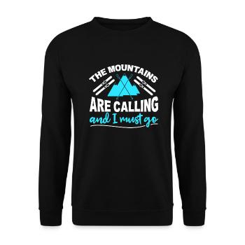 Mountains are calling and i must go skiing - Unisex Sweatshirt - black - Front - Alina (178cm) & Michal (187cm)