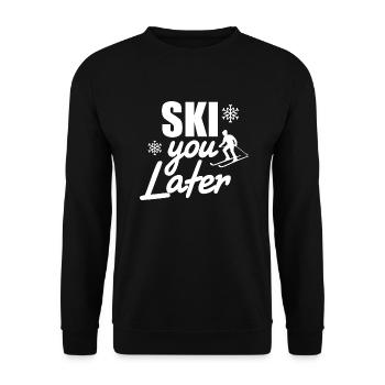 Ski You Later Skiing Funny T-Shirt Gift - Unisex Sweatshirt - black - Front - Alina (178cm) & Michal (187cm)