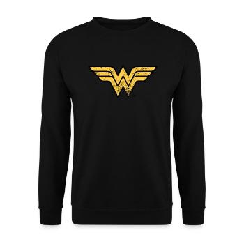 Justice League Wonder Woman Logo vintage - Unisex Pullover - Schwarz - Vorne - Alina (178cm) & Michal (187cm)