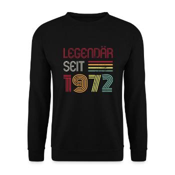 Legendär Seit 1972 Jahr Retro 72er Jahrgang - Unisex Pullover - Schwarz - Vorne - Alina (178cm) & Michal (187cm)