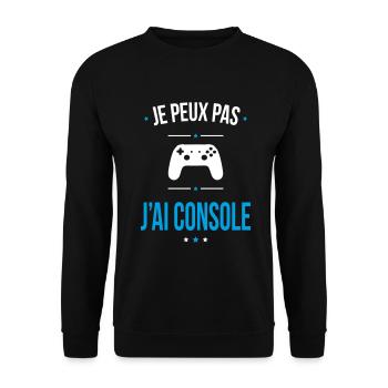Je peux pas j'ai console - Cadeau humour - Sweat-shirt Unisexe - noir - Devant - Alina (178cm) & Michal (187cm)