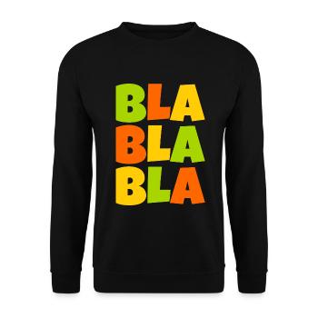 buntes Bla bla bla - Unisex Pullover - Schwarz - Vorne - Alina (178cm) & Michal (187cm)