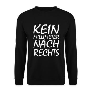 kein millimeter nach rechts - Unisex Pullover - Schwarz - Vorne - Alina (178cm) & Michal (187cm)