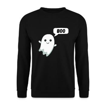 Funny Little Ghost Ghost Halloween Haunting - Unisex Sweatshirt - black - Front - Alina (178cm) & Michal (187cm)