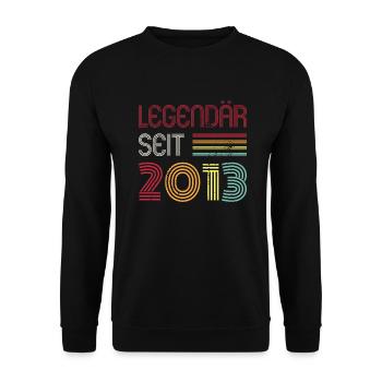 Legendär Seit 2013 Jahr Retro 13er Jahrgang - Unisex Pullover - Schwarz - Vorne - Alina (178cm) & Michal (187cm)
