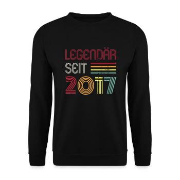 Legendär Seit 2017 Jahr Retro 17er Jahrgang - Unisex Pullover - Schwarz - Vorne - Alina (178cm) & Michal (187cm)