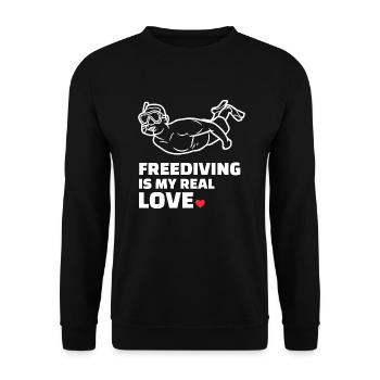 Freediving - Unisex Sweatshirt - black - Front - Alina (178cm) & Michal (187cm)
